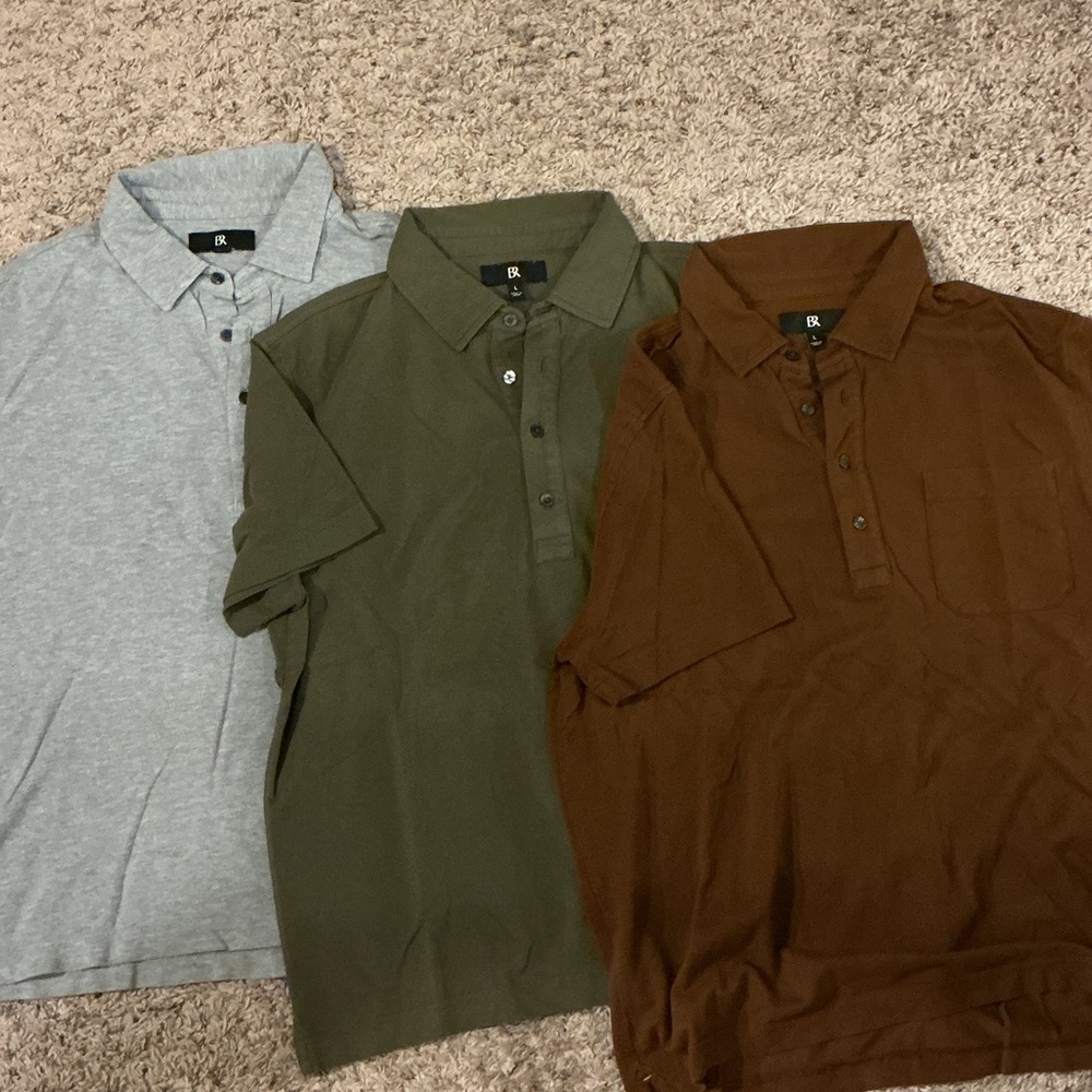 Banana Republic Men's Luxury-touch Polo Bundle - Gray, Green, Brown